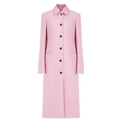 Ferragamo Long Virgin Wool Coat In Purple