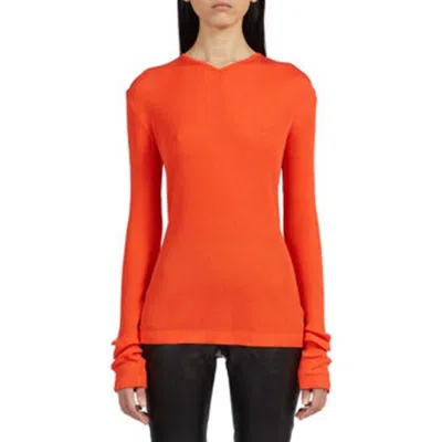 Ferragamo Long-sleeved Knit Top In Red