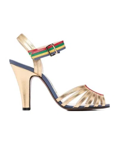 Ferragamo Looped Leather Sandals In Nude