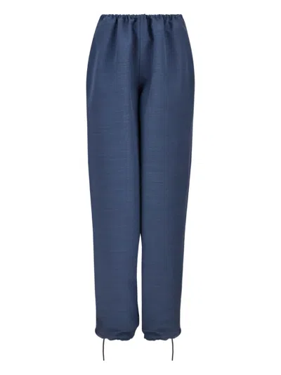 Ferragamo Loose Leg Trouser In Blue