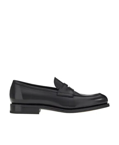 Ferragamo Loris Polished-leather Loafers In Black