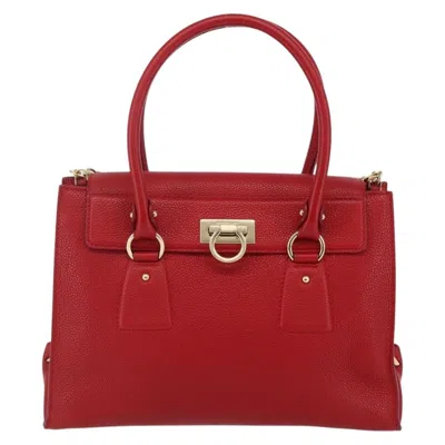 Pre-owned Ferragamo Lotty Satchel Leather Leather Bag () In Red