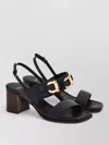 Ferragamo Lou 55 Sandals Block Heel Open Toe In Black