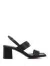 Ferragamo Sandals Block Heel Gancini Buckle In Black