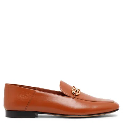 Ferragamo Louis Brown Leather Loafers In Cognac