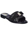 Ferragamo Love Cq Quilted Leather Flat Sandals In Black