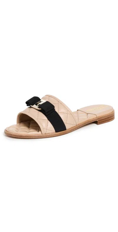 FERRAGAMO LOVEC Q SANDALS NEW BISQUE