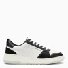 FERRAGAMO FERRAGAMO LOW BLACK/WHITE LEATHER TRAINER