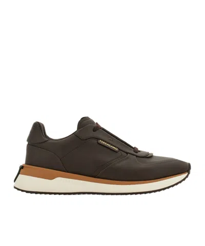Ferragamo Low Cut Sneaker In Animal Print