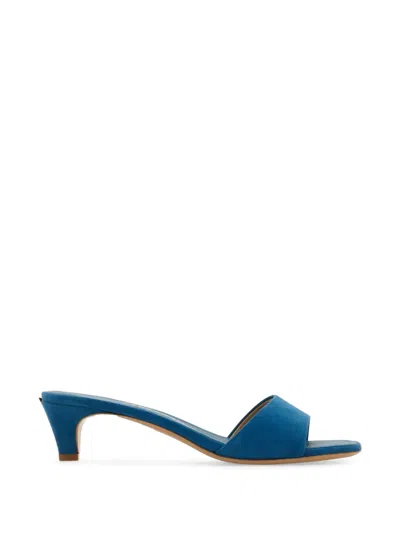 Ferragamo Low Heeled Mules In Blue