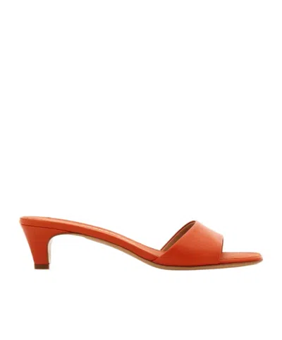 Ferragamo Low Heeled Slide In Red