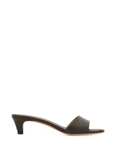Ferragamo Low Heeled Slides In Black