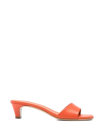Ferragamo Low Heeled Slip-on Sandals In Orange