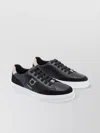 Ferragamo Low Top Leather Sneakers With Contrast Heel Tab