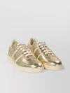 Ferragamo Low-top Metallic Finish Rubber Sole Sneakers