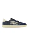 Ferragamo Logo-print Low-top Sneakers In Blue