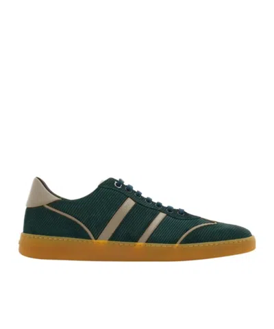 Ferragamo Low-top Sneaker With Logo In Green