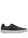 Ferragamo Man Sneakers Lead Size 9.5 Soft Leather In Black