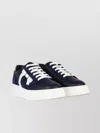 Ferragamo Low Top Sneaker With Gancini Outline In Blue