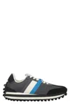 Ferragamo Side-stripe Low-top Sneakers In Gray