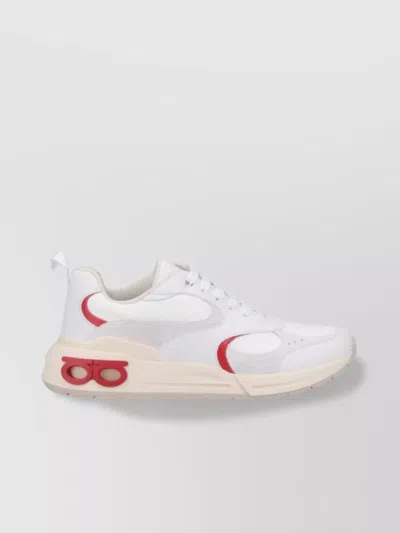Ferragamo Low Top Sneakers Pull Tab In Grey