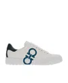 Ferragamo Gancini-print Low-top Sneakers In White