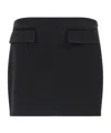 Ferragamo Flap-pocket Mini Skirt In Black