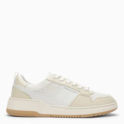 FERRAGAMO FERRAGAMO LOW WHITE LEATHER TRAINER