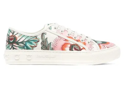 Pre-owned Ferragamo Lowtop Sneakers Papavero Print (women's) In Neutrals