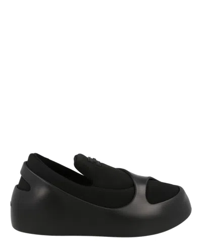 Ferragamo Lunar Paneled Slip-on Sneakers In Black
