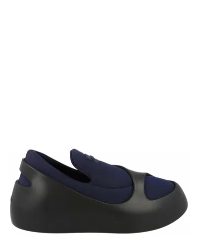 Ferragamo Lunar Paneled Slip-on Sneakers In Blue