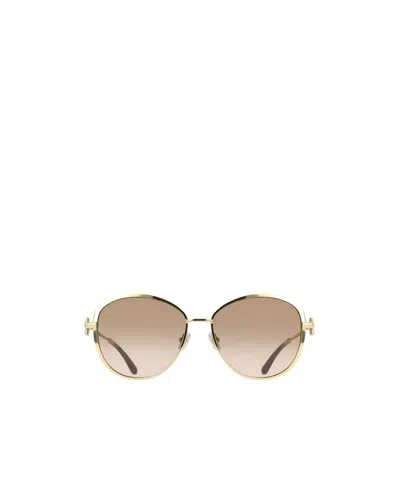 Ferragamo Lunettes De Soleil In Gold