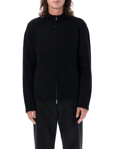 Ferragamo Luxurious And Stylish Cashmere Zip Hoodie For Men In Black