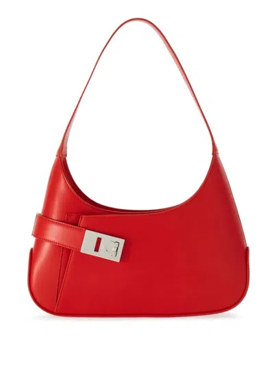 Ferragamo Medium Hobo Leather Shoulder Bag In Red