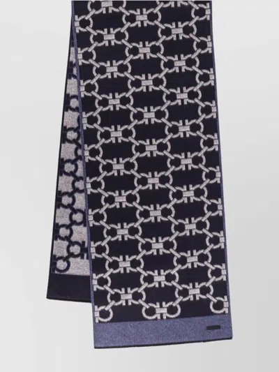 Ferragamo Luxurious Silk And Cashmere Scarf In Blue