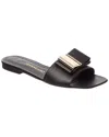 Ferragamo Lyana Leather Sandal In Black