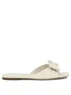 Ferragamo Lylas Leather Flat Sandals In White