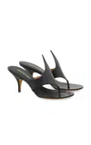 Ferragamo Sabot Infradito Lyrai In Pelle Nera  Donna