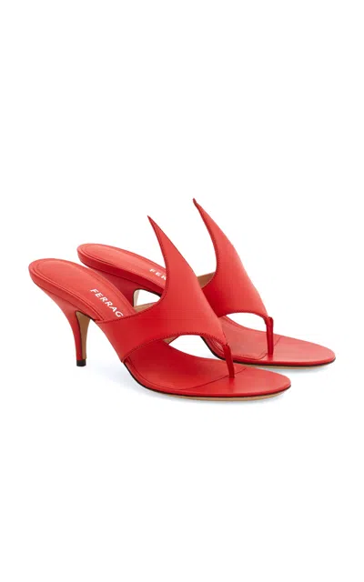 Ferragamo Lyrai Leather Thong Sandals