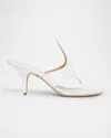 Ferragamo Lyrai Leather Mules In New Bianco