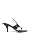 Ferragamo Leather Mules With Kitten Heel And Thin Straps