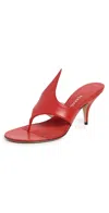 Ferragamo Lyrai Leather Sandals In Flame Red