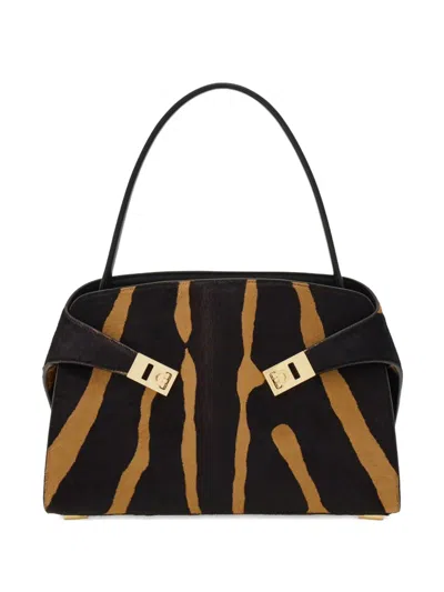 Ferragamo M Hug Schultertasche Mit Zebramuster In Black