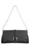 Ferragamo Medium Gancini Leather Shoulder Bag In Black