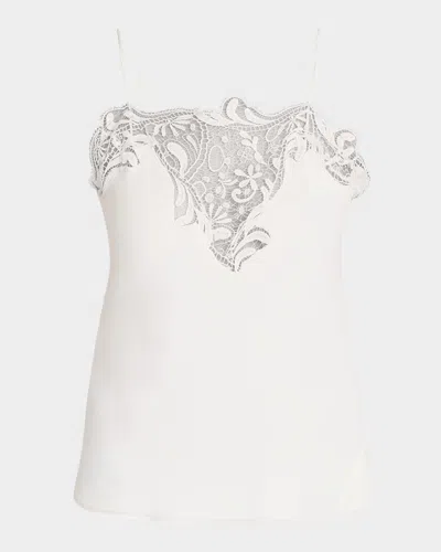 Ferragamo Macrame Lace Crepe De Chine Cami