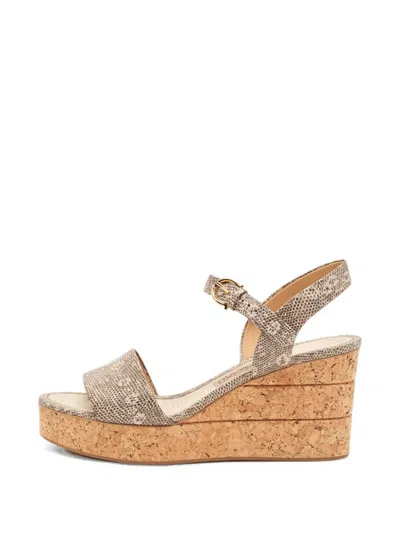 Pre-owned Ferragamo Madea Leather Heeled Sandals In Neutral