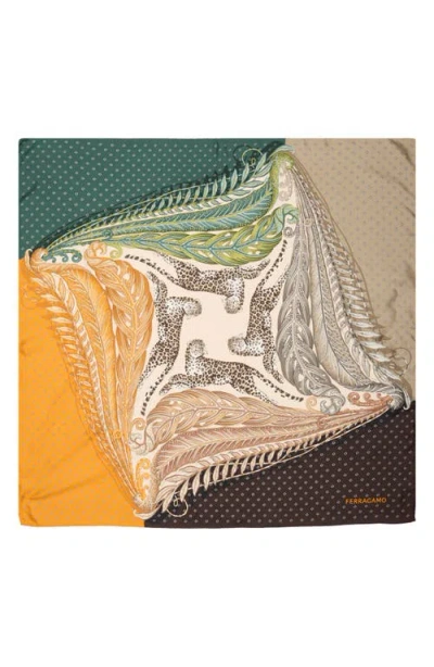 Ferragamo Madras 2 Silk Twill Square Scarf In Multi