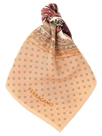 Ferragamo Madras Print Scarf In Multi