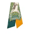 Ferragamo Leaf And Leopard Print Silk Scarf In Multi