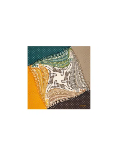 Ferragamo Madras Print Silk Foulard In Multi